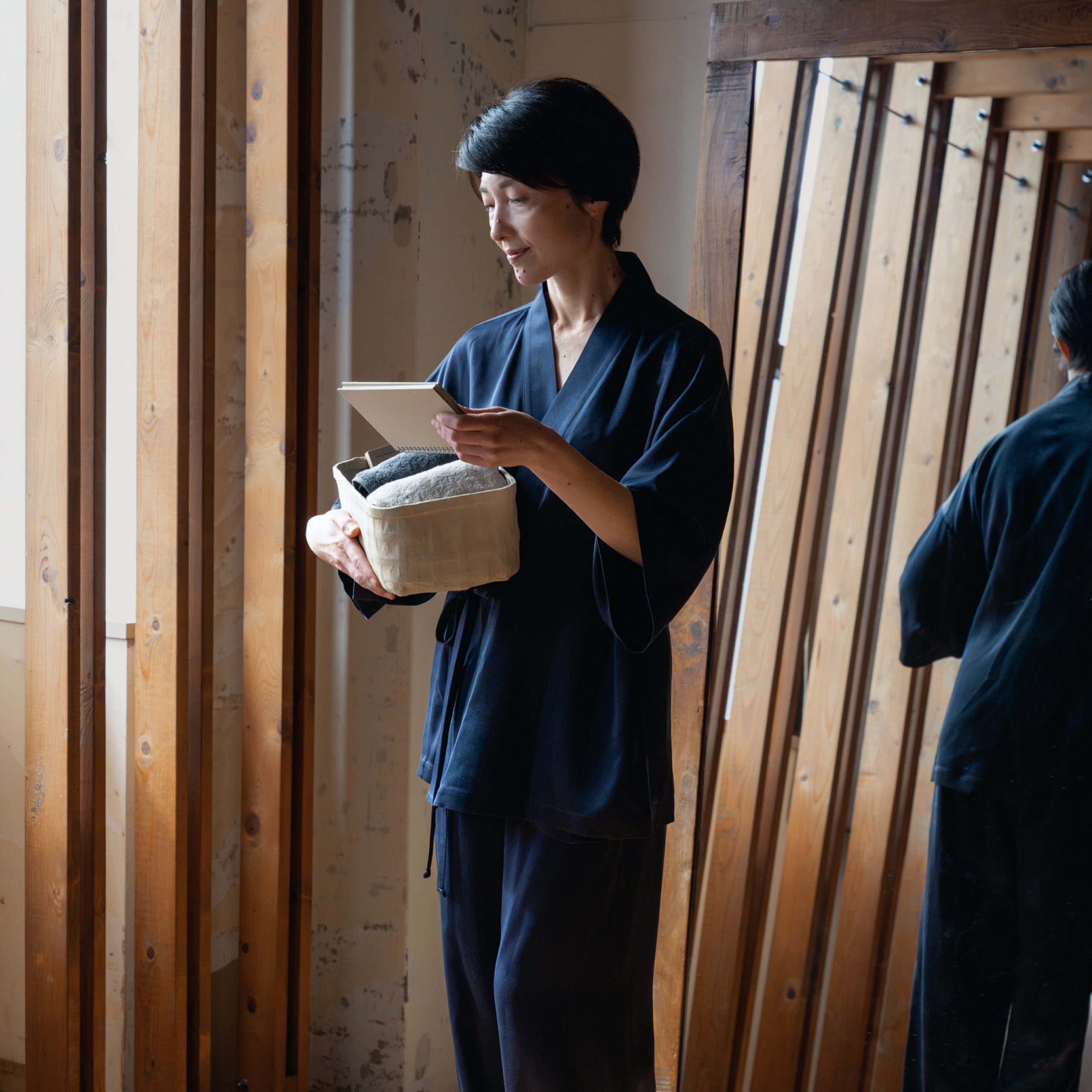 Silk Pajamas | Long Pants - Navy
