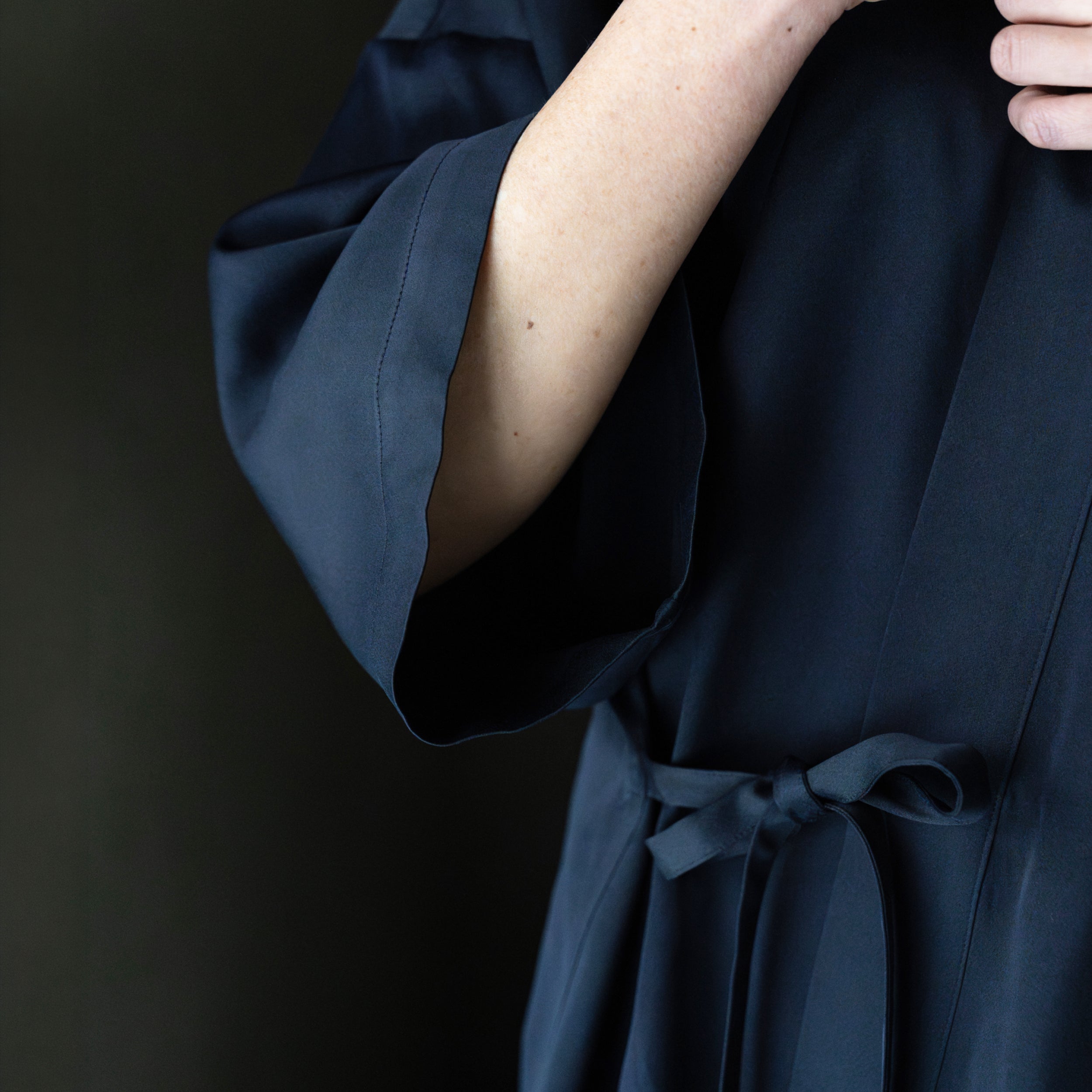 Silk Pajamas | Top - Navy